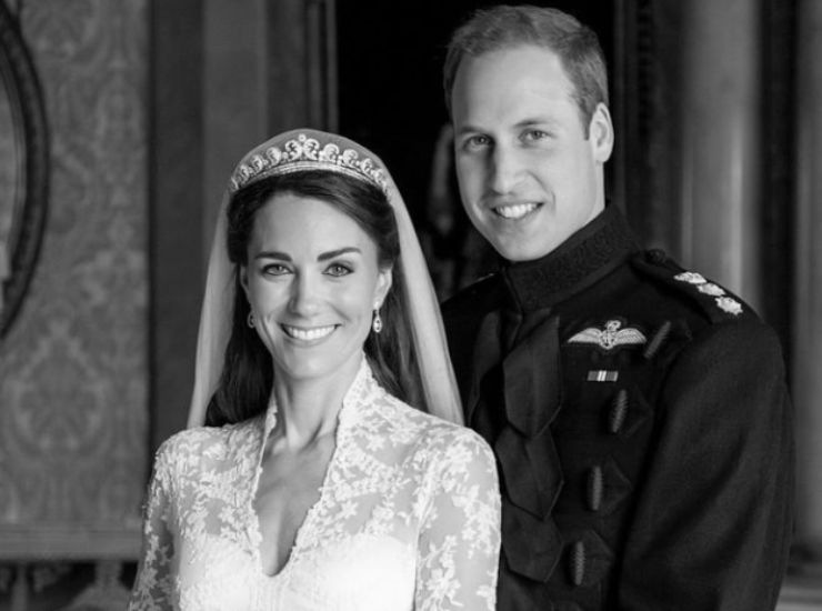 Kate e William foto in bianco e nero